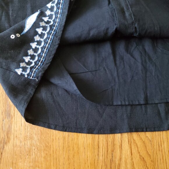 francesca's Beautiful BOHO Embroidered Linen Blend Skirt Size Med NWT - Picture 8 of 15